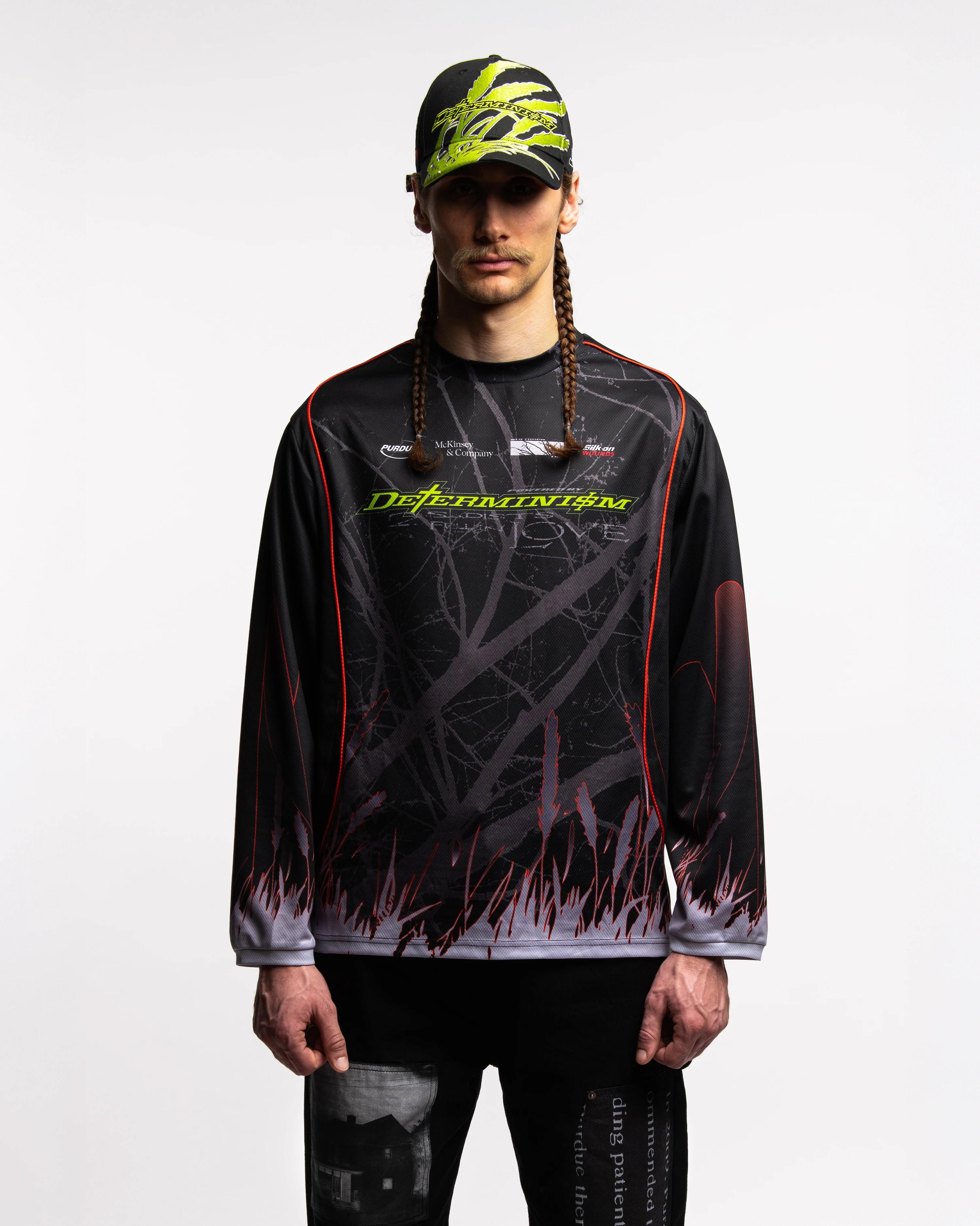 Determinism MX Jersey on model zoomed front