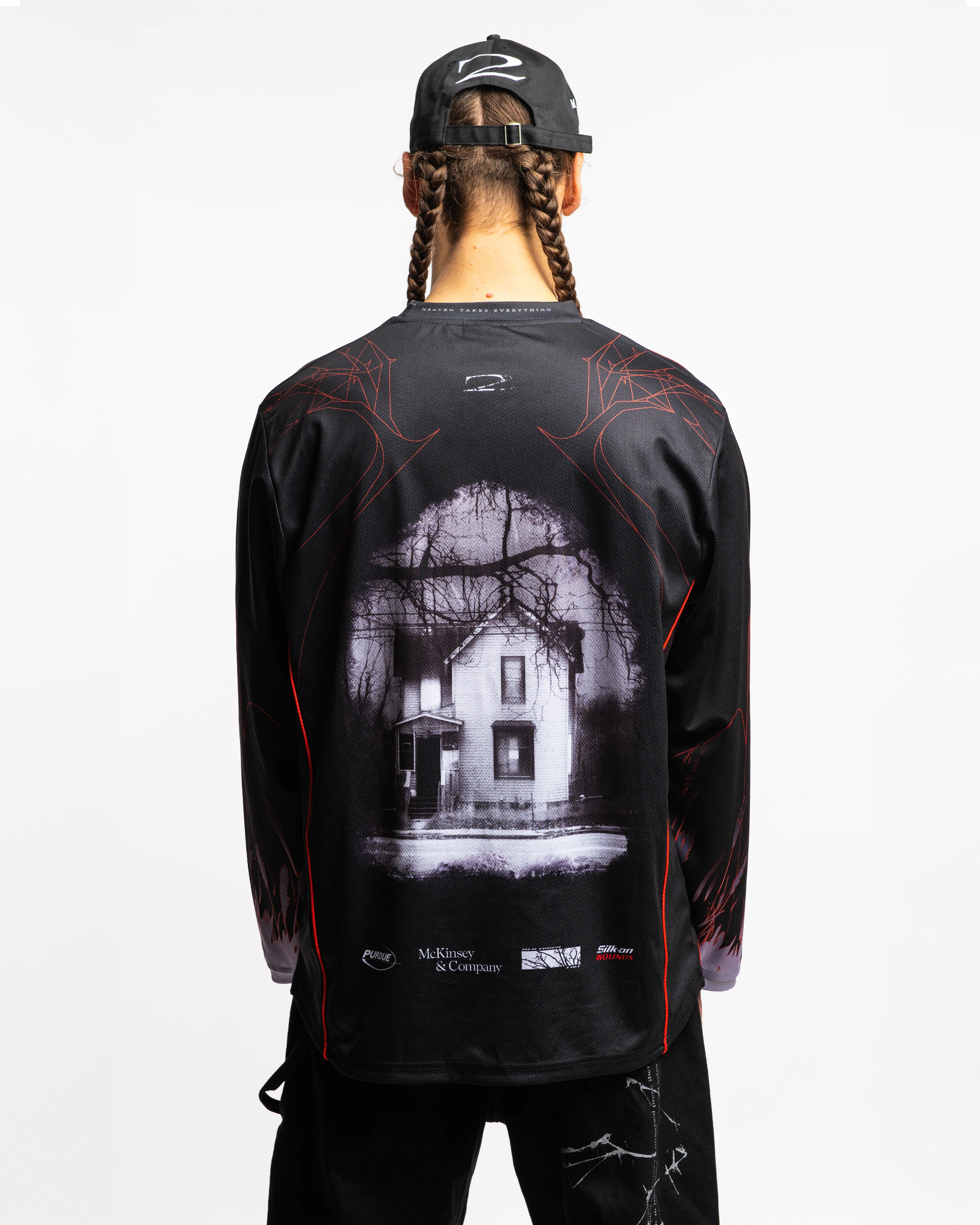 Determinism MX Jersey on model zoomed back